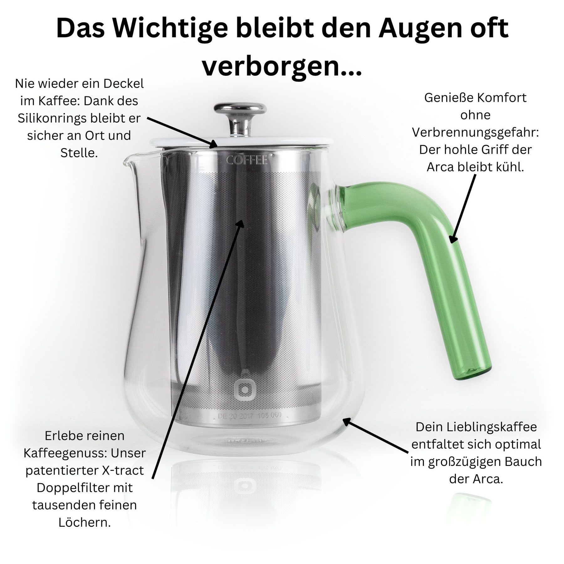 Arca X-tract 2-6 cups, green handle